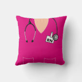 ナースの卒業は上の枕をマゼンタごしごし洗います クッション (裏面)