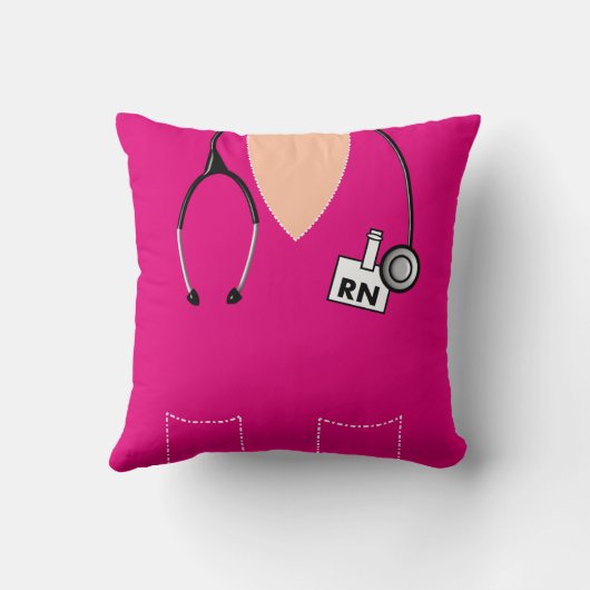 ナースの卒業は上の枕をマゼンタごしごし洗います クッション (裏面)
