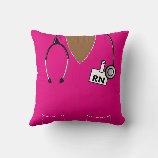 ナースの卒業は上の枕マゼンタIIをごしごし洗います クッション (裏面)
