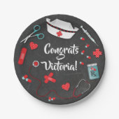 ナースの卒業アイコン紙皿 ペーパープレート (正面)