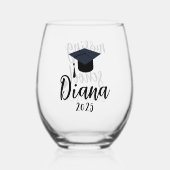 ナースの卒業ギフト、RNギフト、RNの卒業Gif ステムなしワイングラス (裏面)