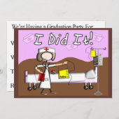 ナースの卒業招待状「私がやった!!」 招待状 (正面/裏面)