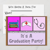 ナースの卒業案内 招待状 (正面/裏面)