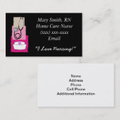 ナースの名刺黒およびピンク 名刺 (正面/裏面)