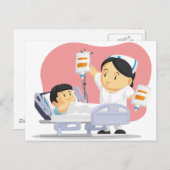 ナースの子救済ども患者の漫画 ポストカード (正面/裏面)