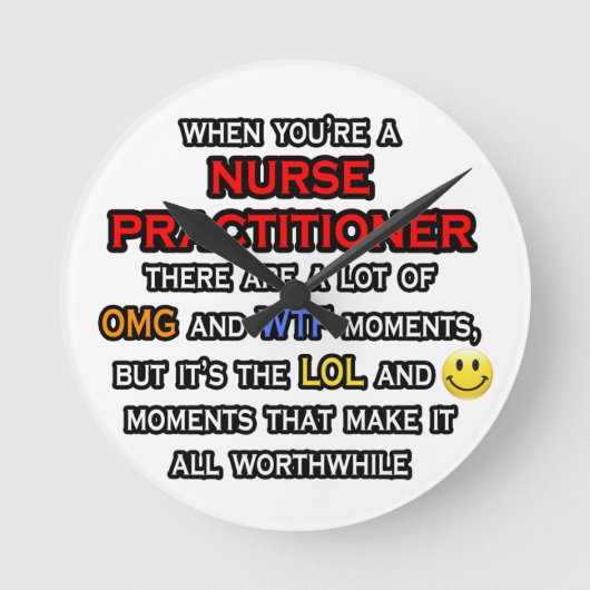 ナースの実おもしろい践者……OMG WTFロール ラウンド壁時計 (正面)