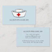 ナースの帽子のモノグラムのな一流の青いプロフェッショナル 名刺 (正面/裏面)