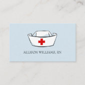 ナースの帽子のモノグラムのな一流の青いプロフェッショナル 名刺 (正面)