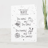 ナースの引退ユーモアの手おもしろい引き カード (正面)