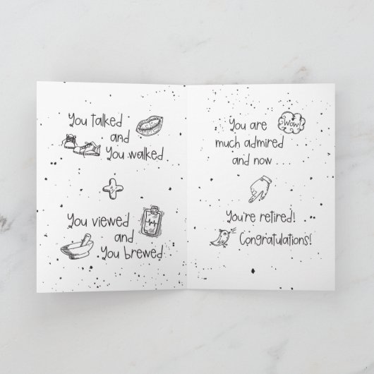 ナースの引退ユーモアの手おもしろい引き カード (内部)