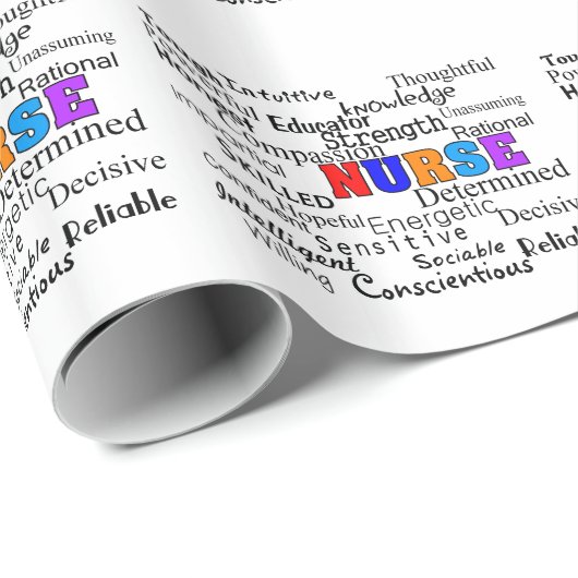 ナースの強さの単語を包むナースの卒業 ラッピングペーパー (ロールコーナー)