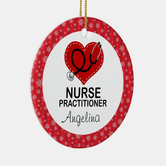 ナースの従業者のカスタムなクリスマスのギフトのオーナメント セラミックオーナメント (右)