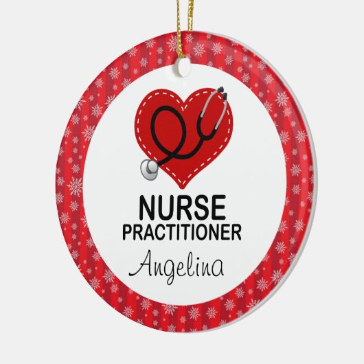 ナースの従業者のカスタムなクリスマスのギフトのオーナメント セラミックオーナメント (左)