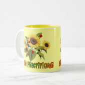 ナースの従業者のヒマワリのデザインのギフト ツートーンマグカップ (正面左)