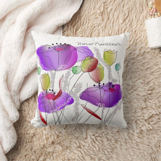ナースの従業者の枕野生の花 クッション (ブランケット)