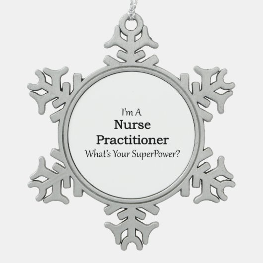 ナースの従業者 スノーフレークピューターオーナメント (正面)