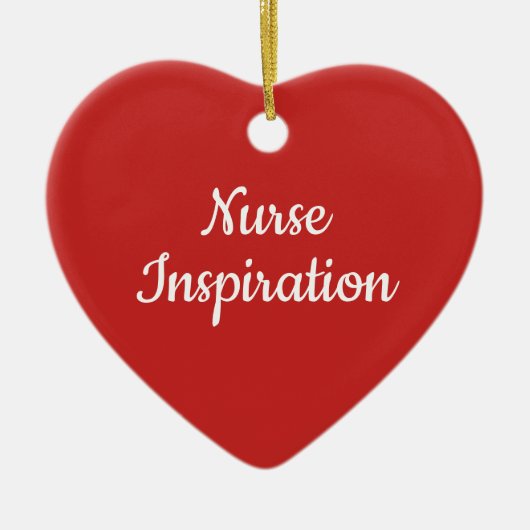 ナースの感動的なハートのクリスマスのギフト セラミックオーナメント (正面)