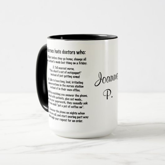 ナースの憎悪は博士: リスト+名前を個人化して下さい マグカップ (正面左)