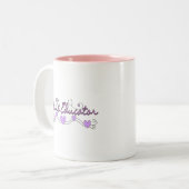 ナースの教育者のピンクのハートのデザイン ツートーンマグカップ (正面左)