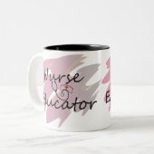 ナースの教育者の抽象デザイン ツートーンマグカップ (正面左)