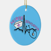 ナースの教育者QRSのデザインのクリスマスのオーナメント セラミックオーナメント (右)