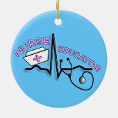 ナースの教育者QRSのデザインのクリスマスのオーナメント セラミックオーナメント (裏面)
