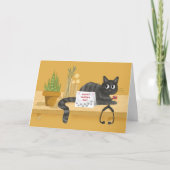 ナースの日猫と聴診器と植物 カード (正面)