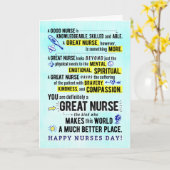 ナースの日、あなたは素晴らしナースカード カード (黄色い花)