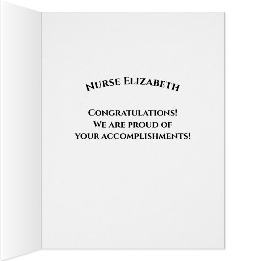 ナースの看護専門学校の卒業のお祝い (内側(右))