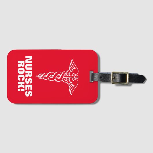 ナースの石の荷物のラベル|看護週のギフトのアイディア ラゲッジタグ (正面横)