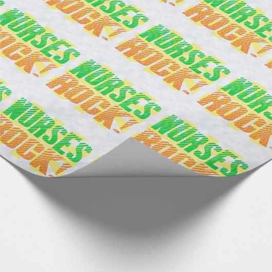 ナースの石の、オレンジまたは緑のおもしろいのナース ラッピングペーパー (角)
