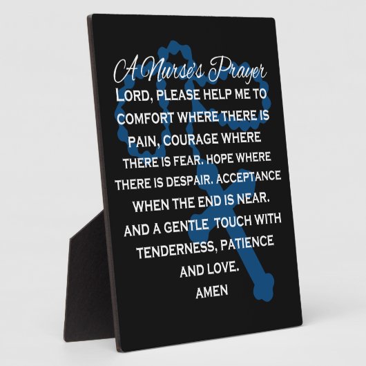 ナースの祈りの言葉サインがイーゼル フォトプラーク (側面)