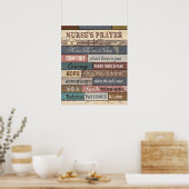 ナースの祈りの言葉感動的およびやる気を起こさせる ポスター (キッチン)