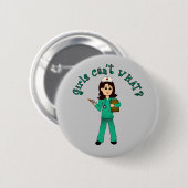 ナースの緑のスクラブ（ライト） 缶バッジ (正面&裏面)