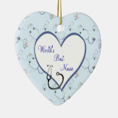 ナースの聴診器のクリスマスのハートのオーナメント セラミックオーナメント (右)