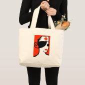 ナースの花型女性歌手 ラージトートバッグ (正面(商品))