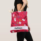 ナースの芸術の赤い一流のパーソナライズの愛して下さい トートバッグ (クローズアップ)