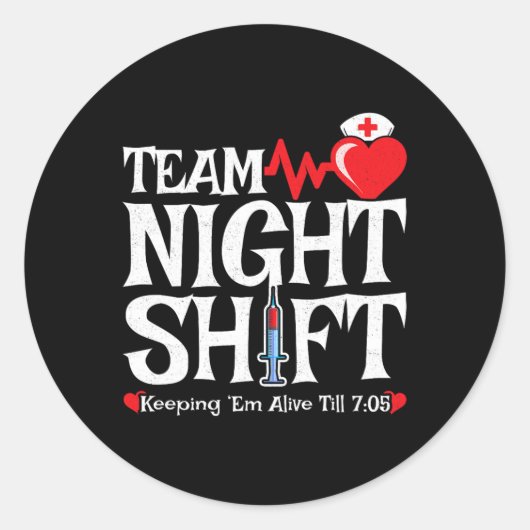 ナースの評価 – 夜間勤務ナース- Team Nigh ラウンドシール (正面)