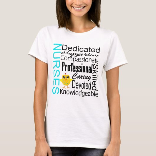 ナースの認識：ナース認識コラージュ Tシャツ (正面)