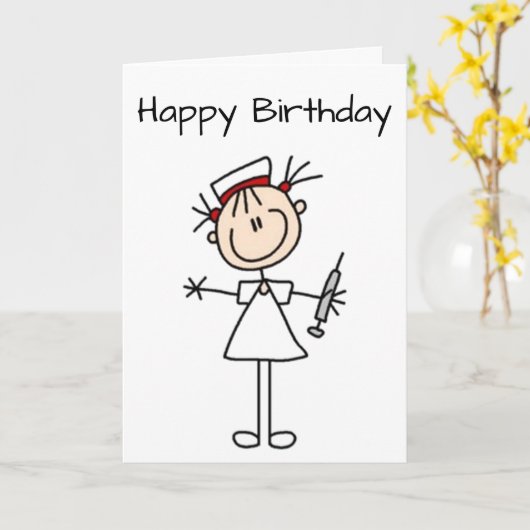 **ナースの誕生日**ショット与えを飲まない カード (黄色い花)