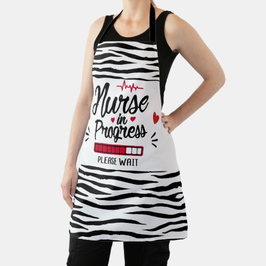 ナースの読み込み中のおもしろいゼブラスキンファーエプロン エプロン (インサイチュ)