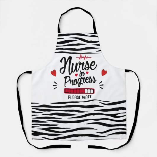 ナースの読み込み中のおもしろいゼブラスキンファーエプロン エプロン (正面)