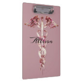 ナースの赤面のバラのスタイリッシュな医学のケリュケイオンのカスタム クリップボード (右)