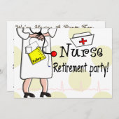 ナースの退職のパーティの招待状 招待状 (正面/裏面)