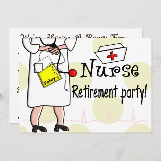 ナースの退職のパーティの招待状 招待状 (正面/裏面)