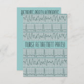 ナースの退職のパーティの招待状EKGのストリップ 招待状 (正面/裏面)