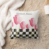 ナースの退職の枕ピンクのチューリップ クッション (ブランケット)