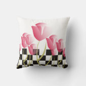 ナースの退職の枕ピンクのチューリップ クッション (裏面)