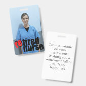 ナースの退職ギフト写真（メッセージ付） バッジ (正面＆裏面)