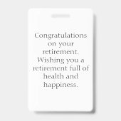 ナースの退職ギフト写真（メッセージ付） バッジ (裏面)